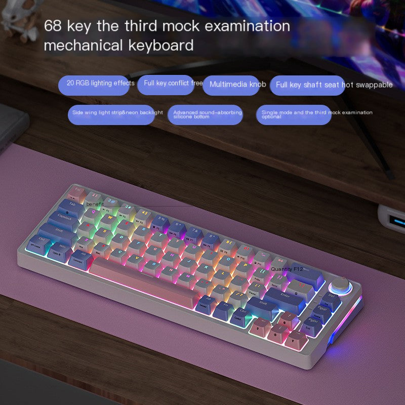 68-Key Hot-Swappable RGB Bluetooth Mechanical Keyboard